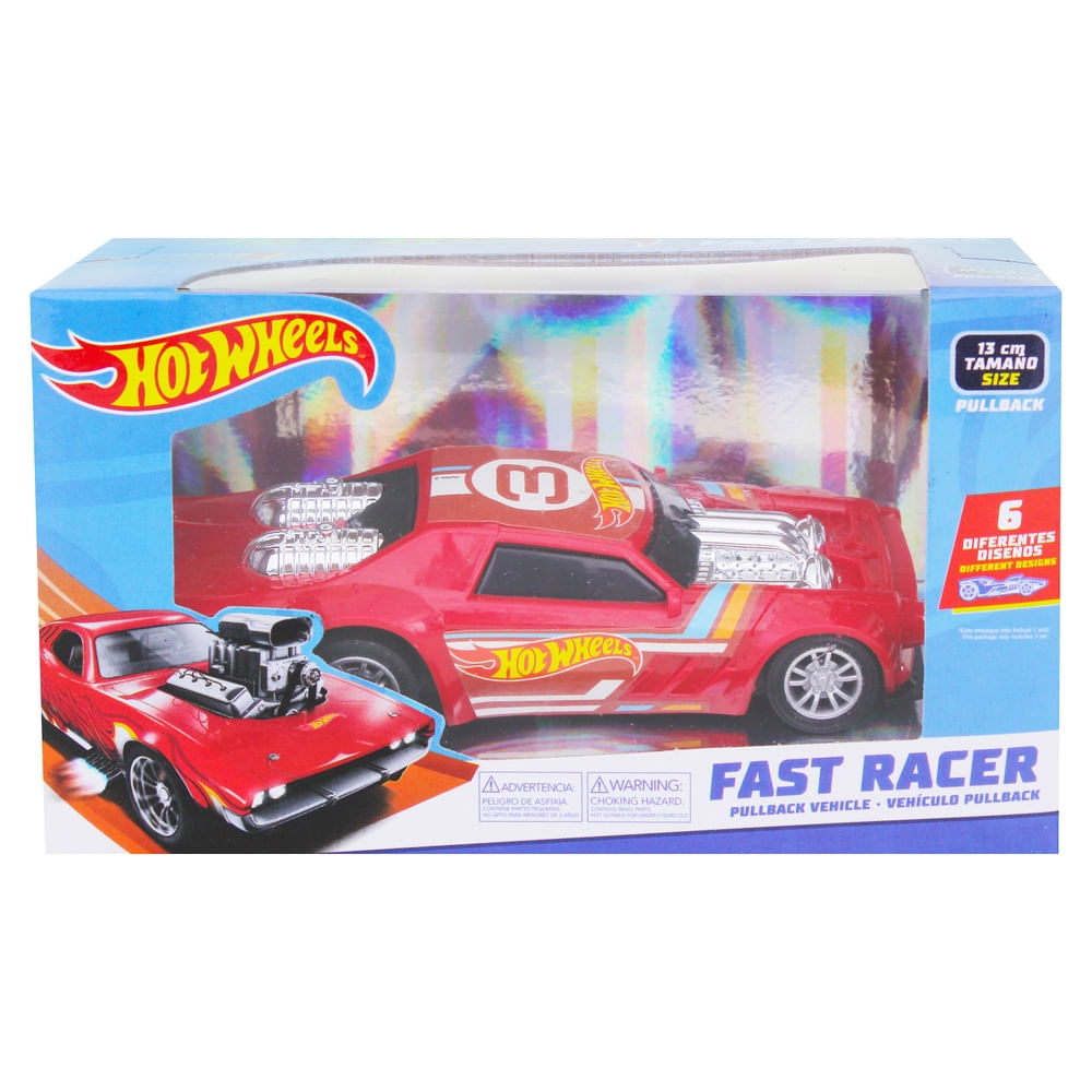 Vehículo Hot Wheels pullback - 13cm