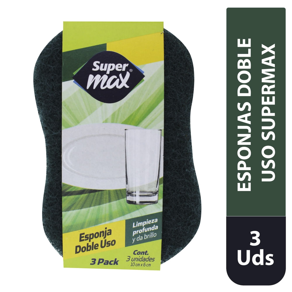 Esponjas Lava Platos Doble Uso Marca Supermax - 3 Unidades