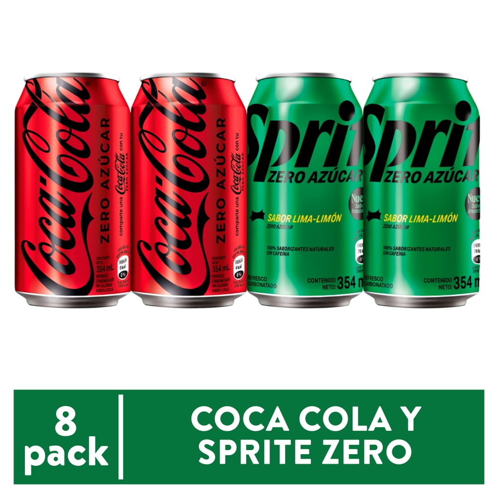 Coca Cola Zero + Sprite Zero 8 Pack Lata