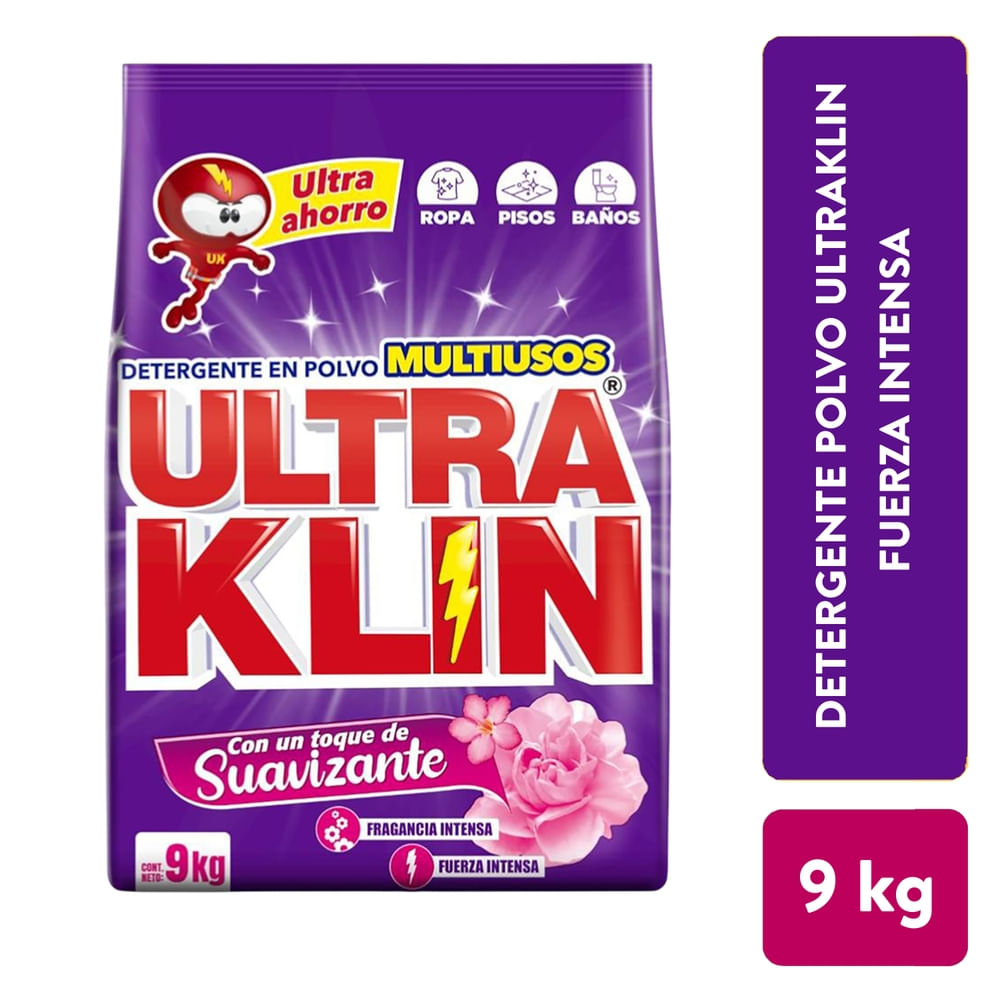 Detergente en Polvo Ultraklin Fuerza Intensa -9 kg
