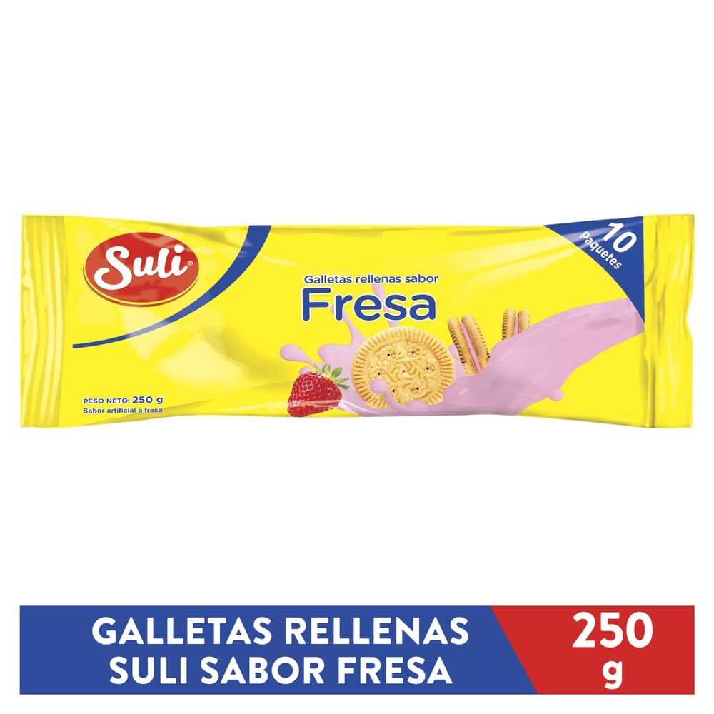 Galleta Suli Rellena Sabor De Fresa - 250 g