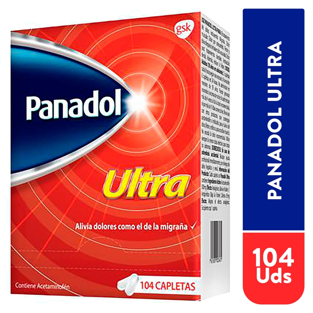 Analgésico Acetaminofén, Panadol Ultra, Caja 104 Capletas - Precio Indicado Por Sobre De D…