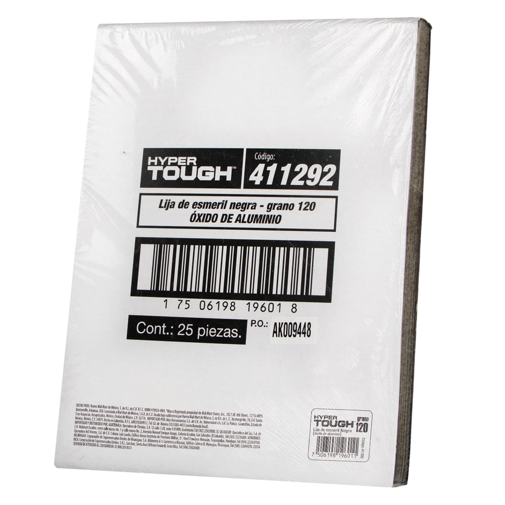 Lija De Esmeril Hyper Tought Negra Grano 120