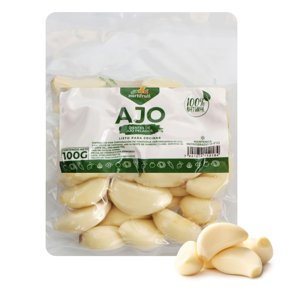 Ajos Hortifruti Pelados y empacados - 100 g