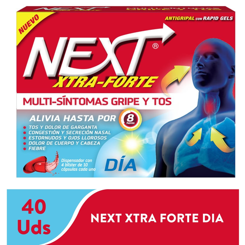 Antigripal, Gripe y Tos Next Xtra Forte Día -40 Gelcaps