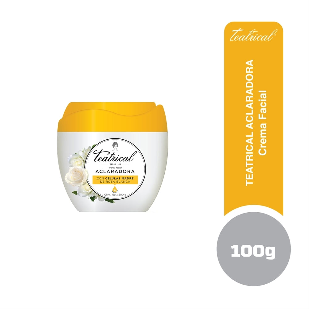 Crema Facial Teatrical Aclaradora Células Madre de Rosa Blanca - 100 g