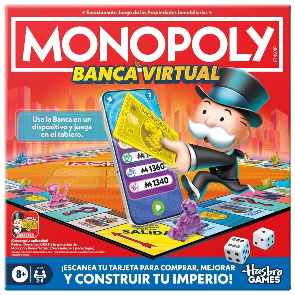 Juego Hasbro Games Monopoly app banking