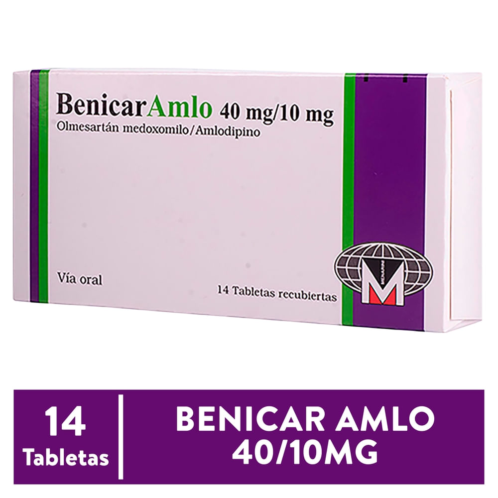 Benicar Amlo40/10 mg mg caja 14 comprimidos - Precio indicado por caja
