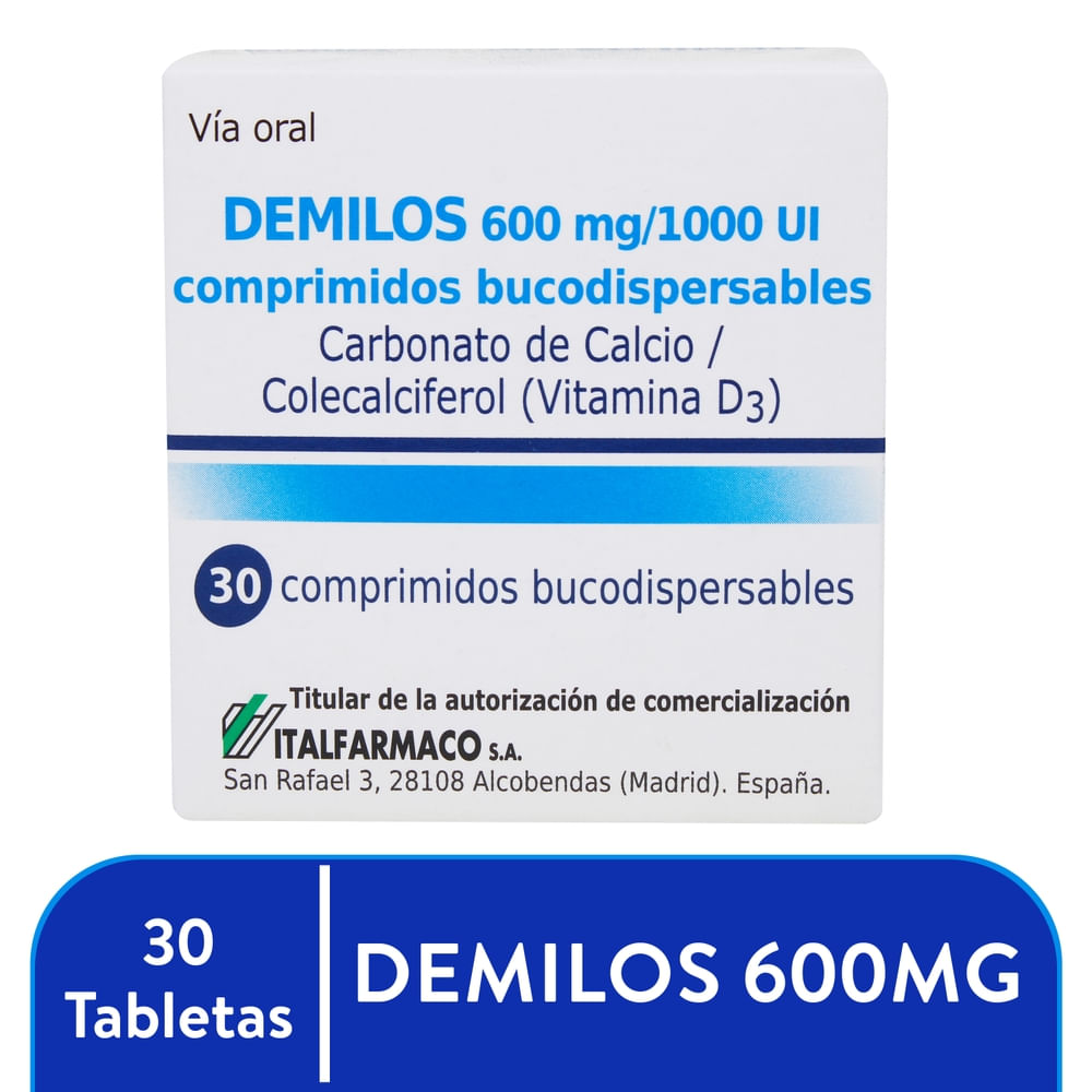 Multivitamínicos, Suplementos & Sistema Óseo It Demilos 600mg 1000ui 30 Comp Unidad