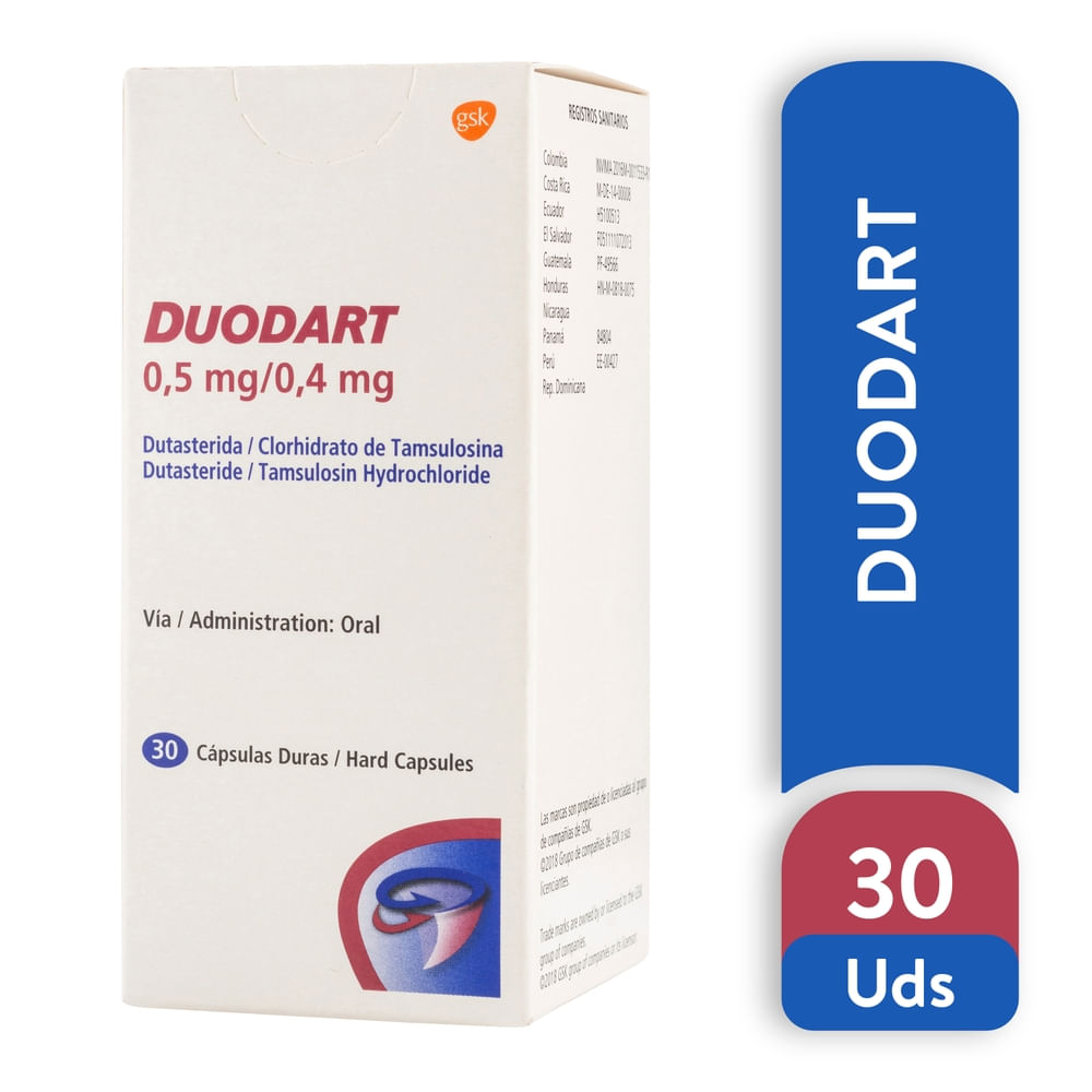 Sistema Urinario Glaxosmithkline Duodart 0.5 mg 0.4 mg 30 Capsulas