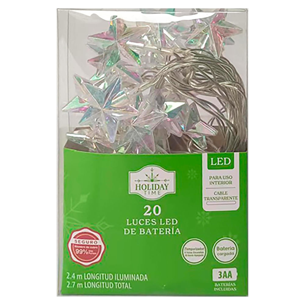 Luces LED Holiday Time de estrellas cálidas Navidad 2.7 m - 20 luces