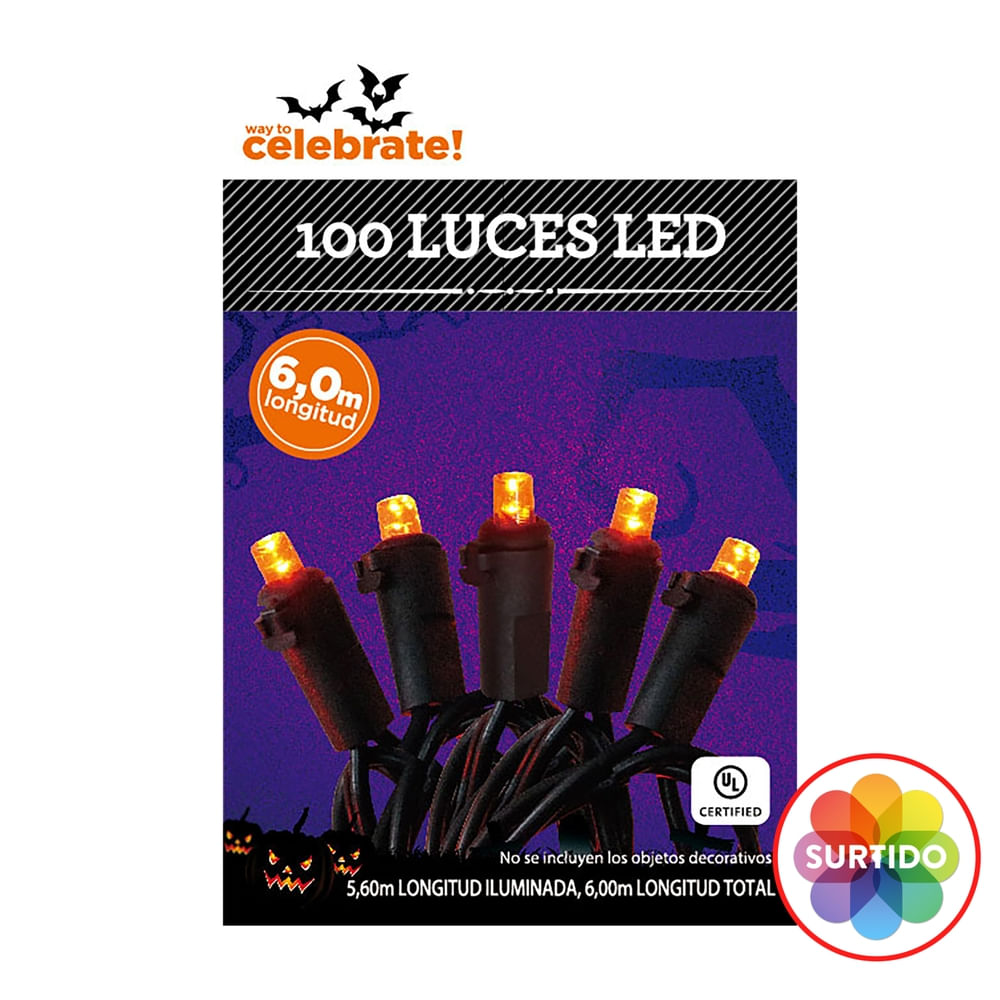 Luces LED Way To Celebrate naranja o morado Halloween - 100 luces