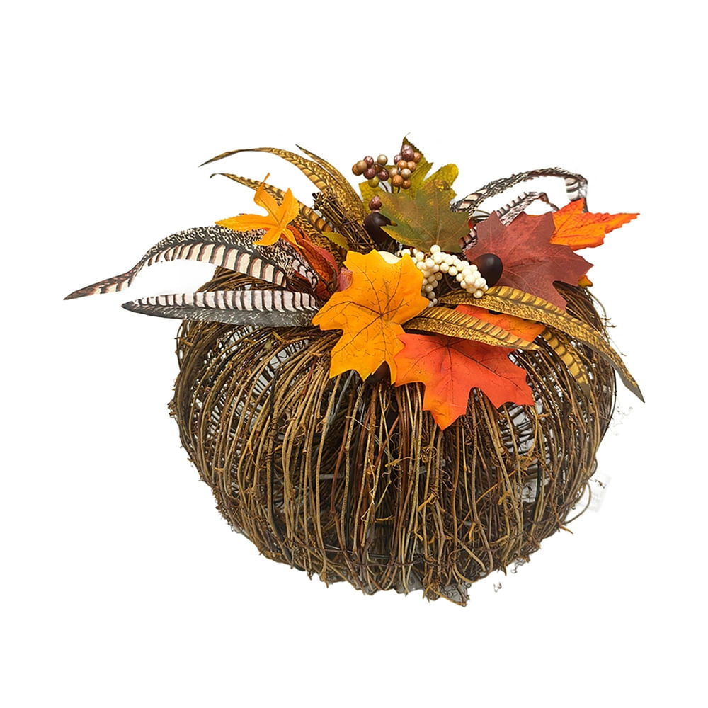 Calabaza Holiday Time iluminada decorativa para Navidad - 25 cm