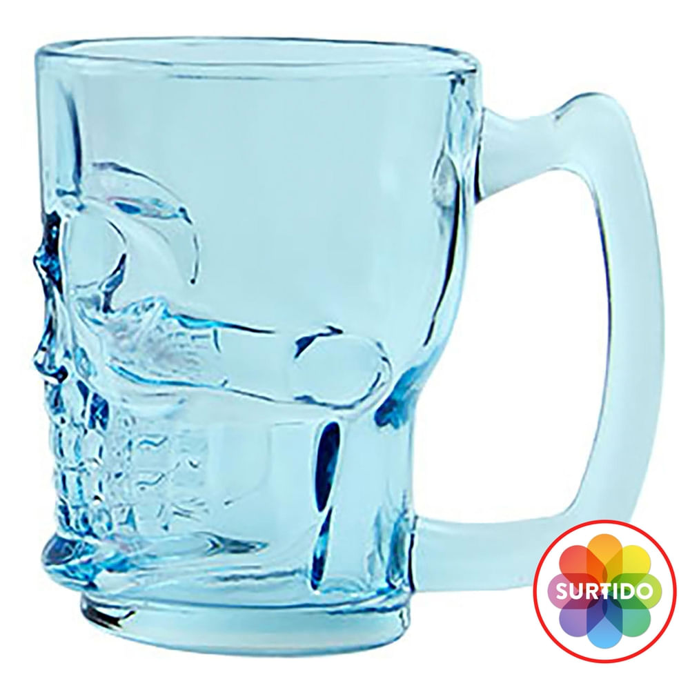 Vaso Way To Celebrate de vidrio con diseño de calavera y asa Halloween - 379 ml