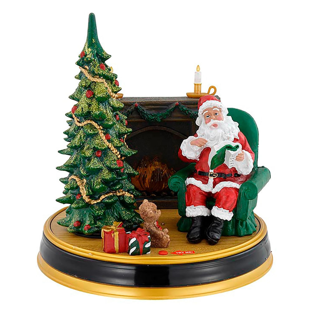 Santa Holiday Time animado e iluminado con baterías incluidas Navidad - 10 Pulgadas