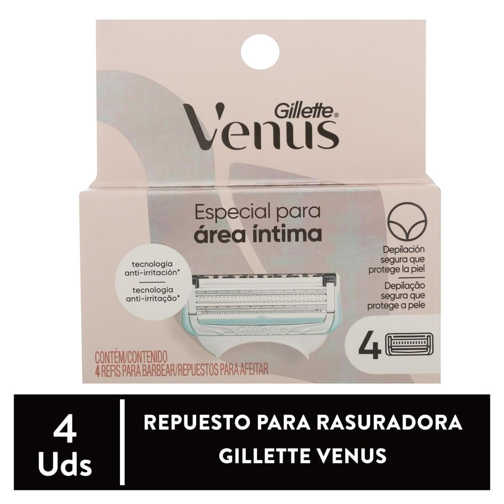Repuestos de cuchillas Skin Care Venus íntima - 4 Uds