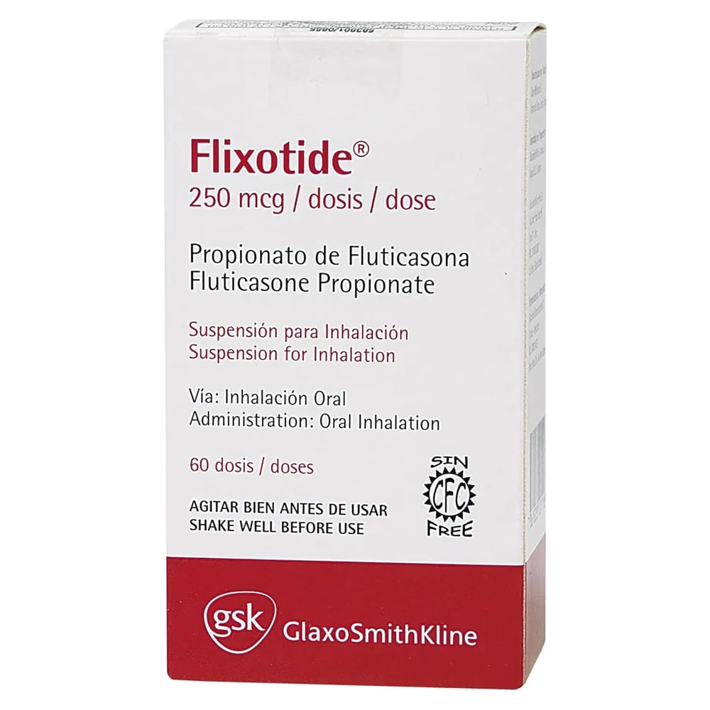 Asma, Alergias y Nasal Glaxosmithkline Flixotide Inhalador 250 Mcg 60 Dosis