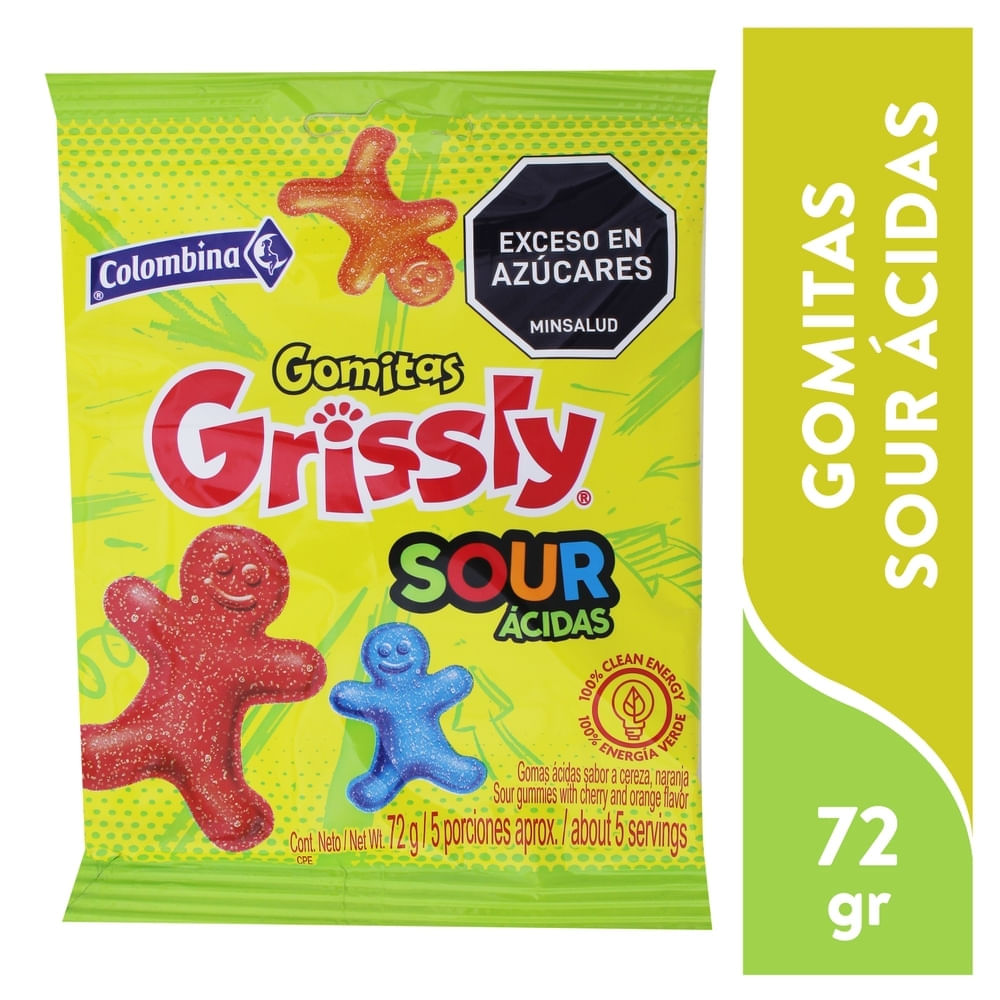Gomita Grissly ácidas - 72 g