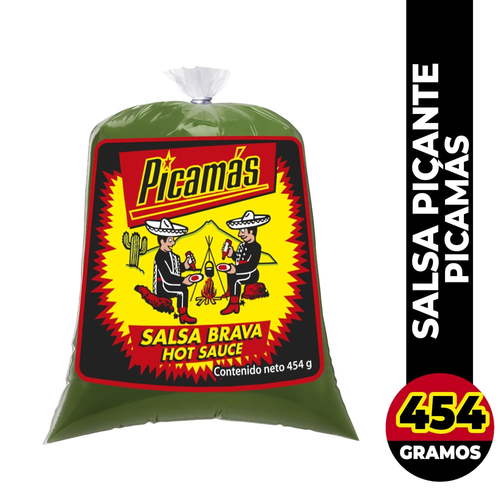 Salsa Brava Picamás, Salsa Picante Bolsa - 454g