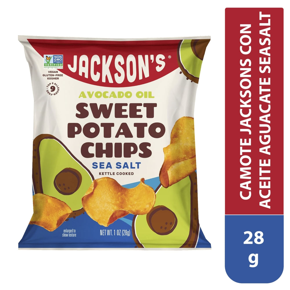 Snack Camote Jacksons con aceite de aguacate sea salt - 28 g