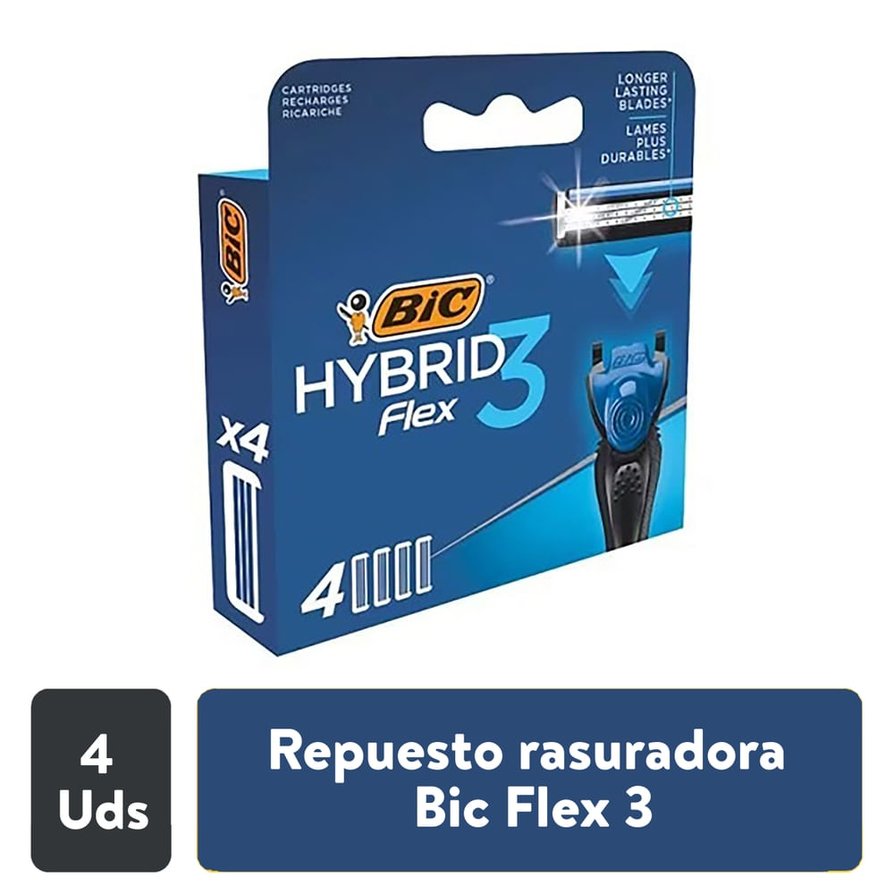Repuesto Bic para rasuradora Flex 3 - 4 Unidades