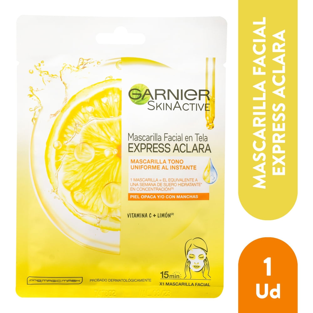 Mascarilla Tela Express Aclara Garnier