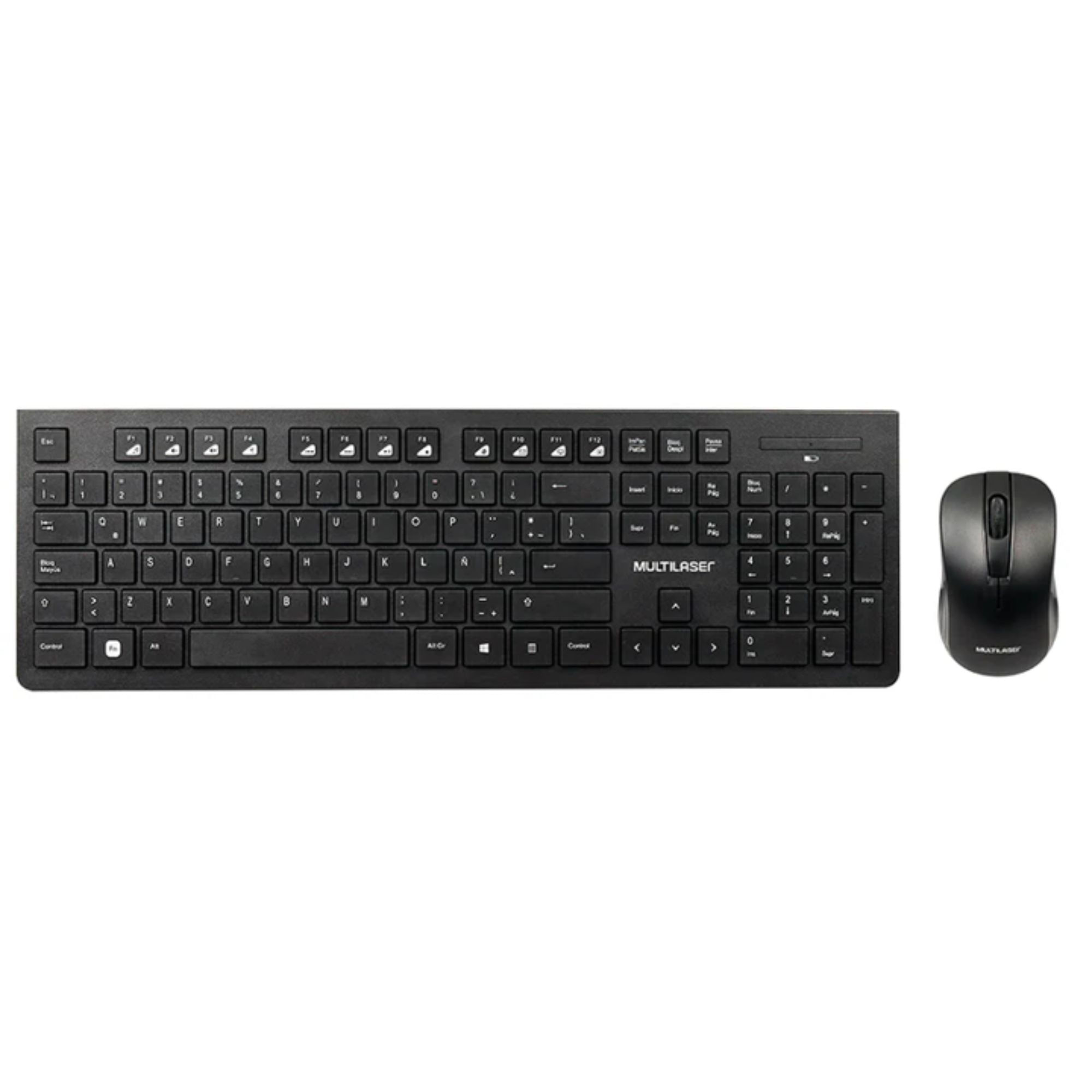 Teclado y mouse Multilaser slim inalámbrico combo 2 en 1 USB