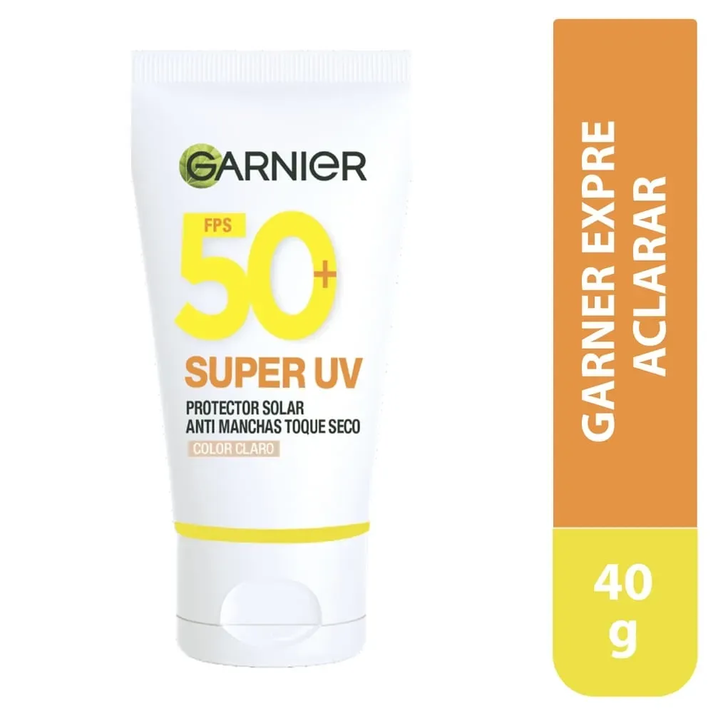 Super UV Garnier Protector Solar Toque Seco tono Claro FPS50 40gr