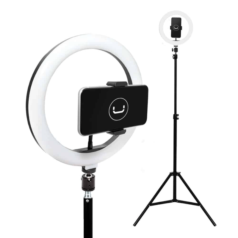 Aro de luz Unno Tekno PH1802BK de 10" LED con trípode
