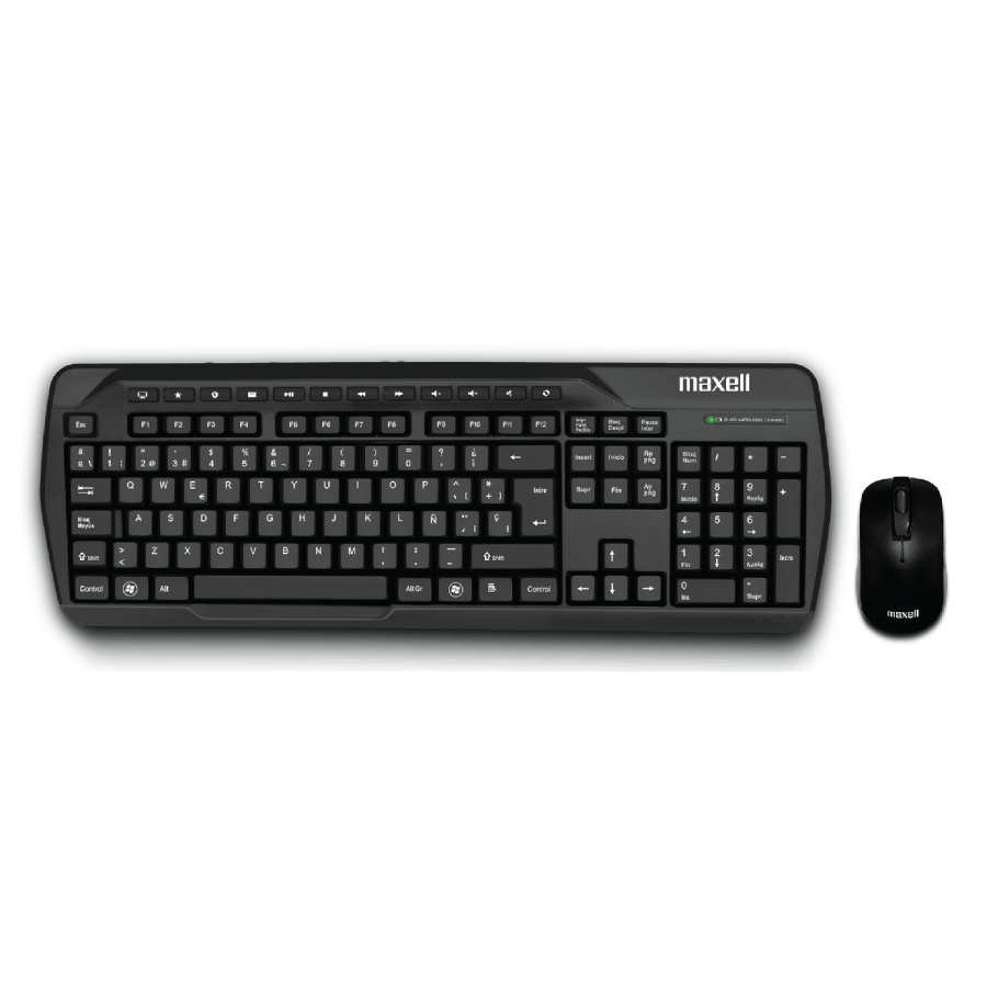 Teclado y Mouse Maxell inalámbrico WKB 200 receptor usb