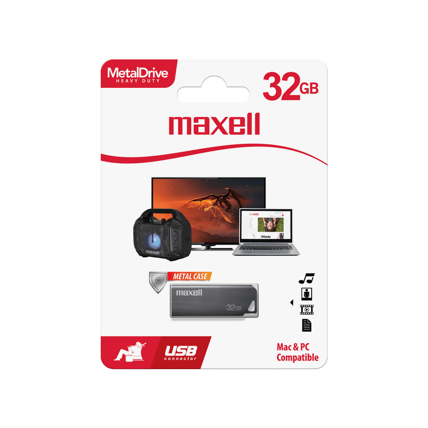 Memoria USB Metal Maxell USBM-32 de 32GB