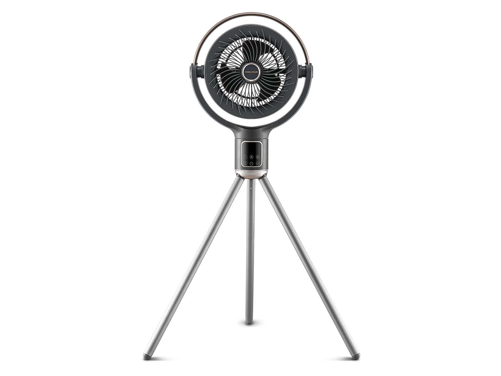 Ventilador Morphy Richards color gris con inteligencia artificial y control remoto