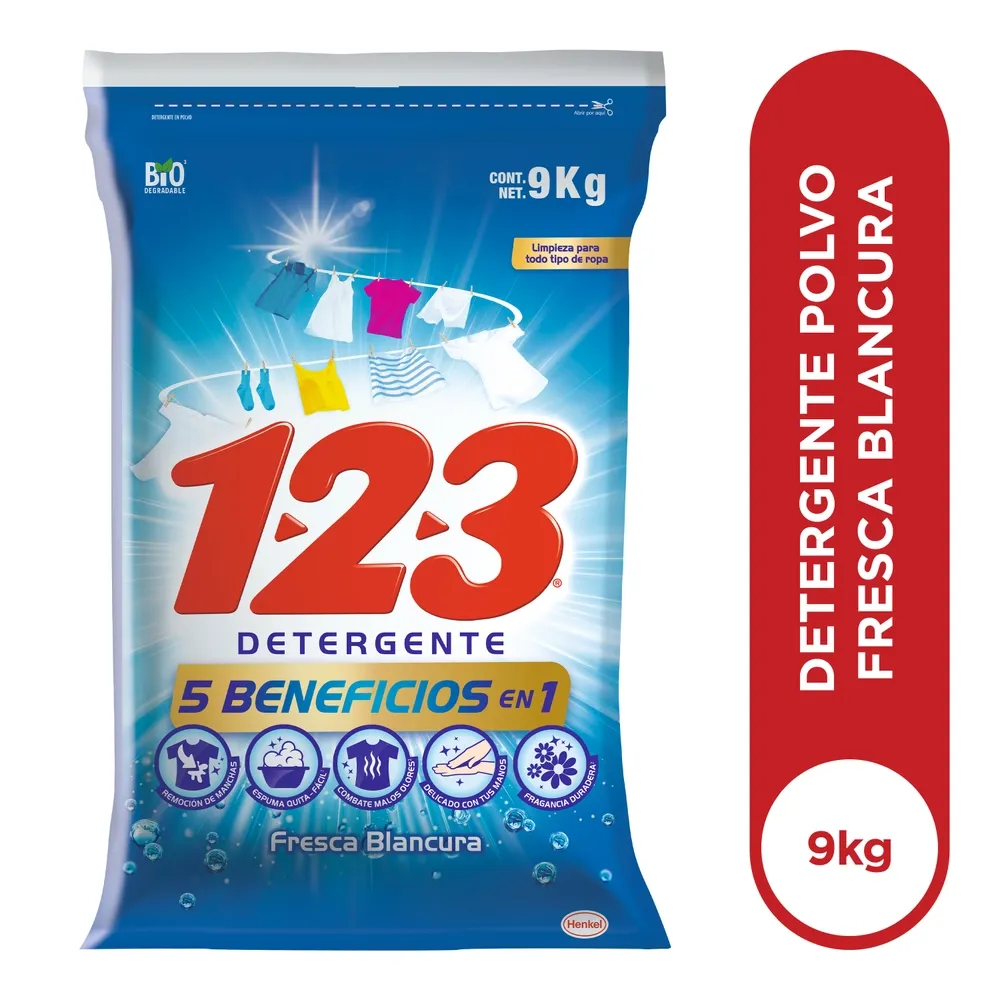 Detergente Polvo Fresca Blancura 1-2-3