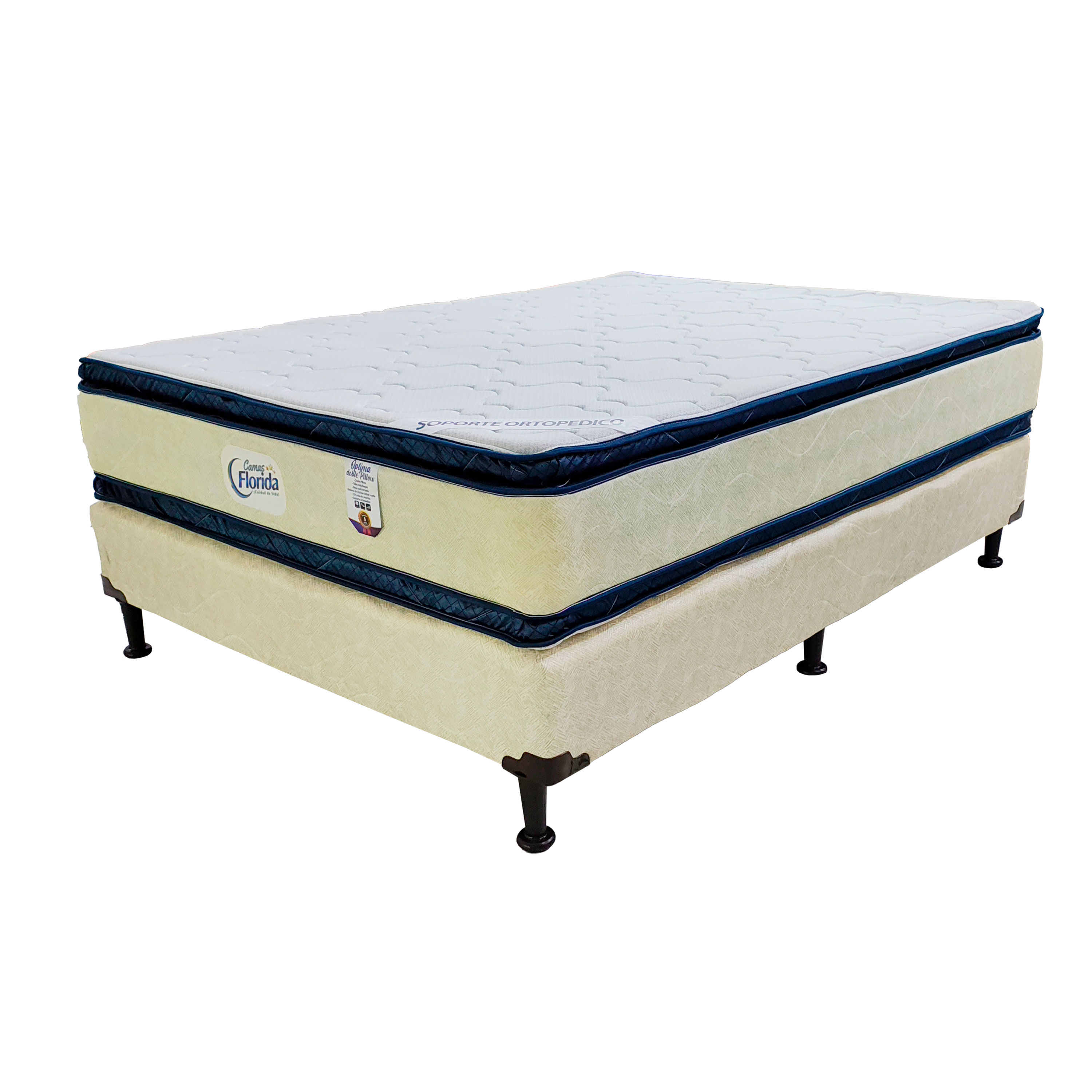 Colchón Cama Florida + base imperial doble pillow