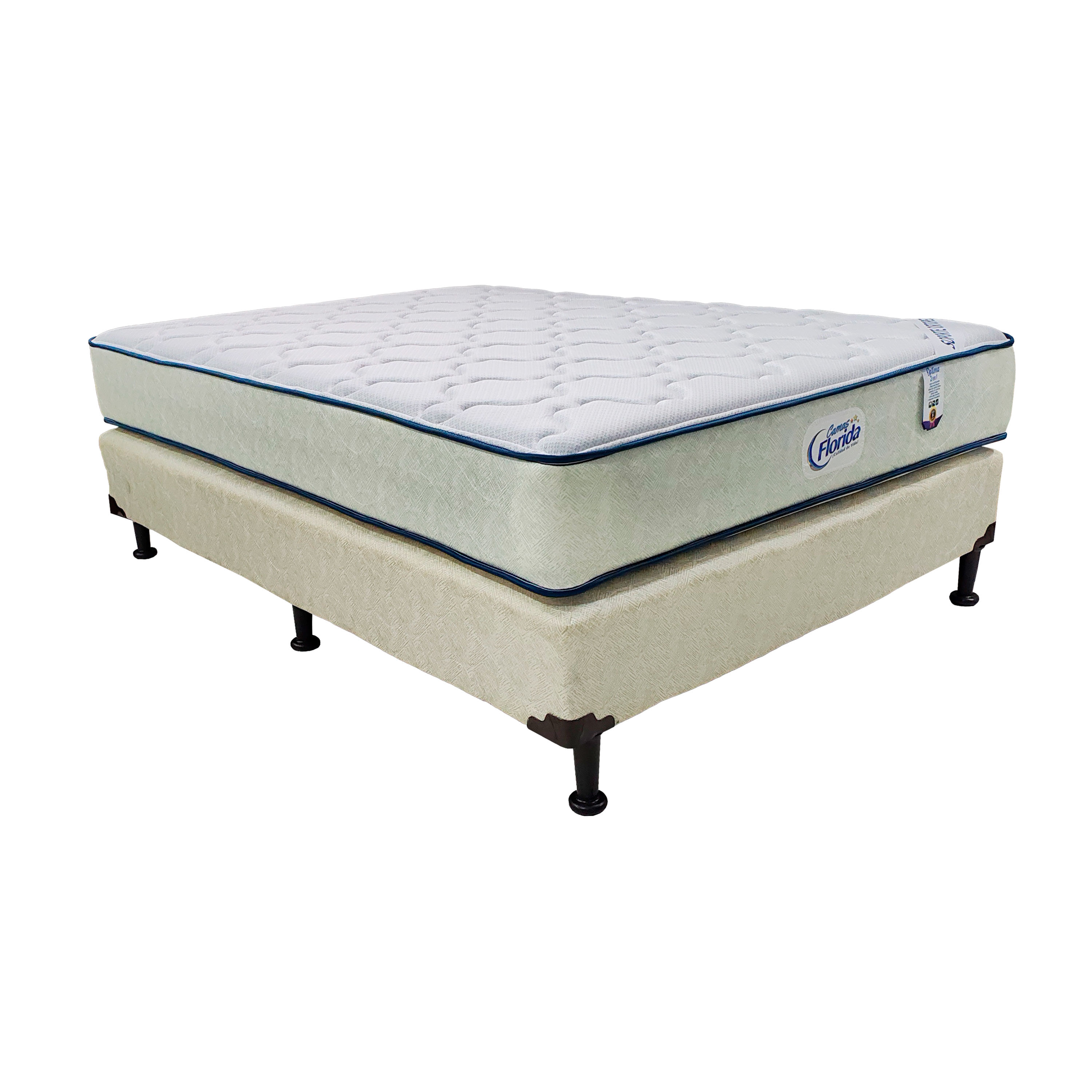 Colchón Cama Florida + base matrimonial Optima 2 en 1