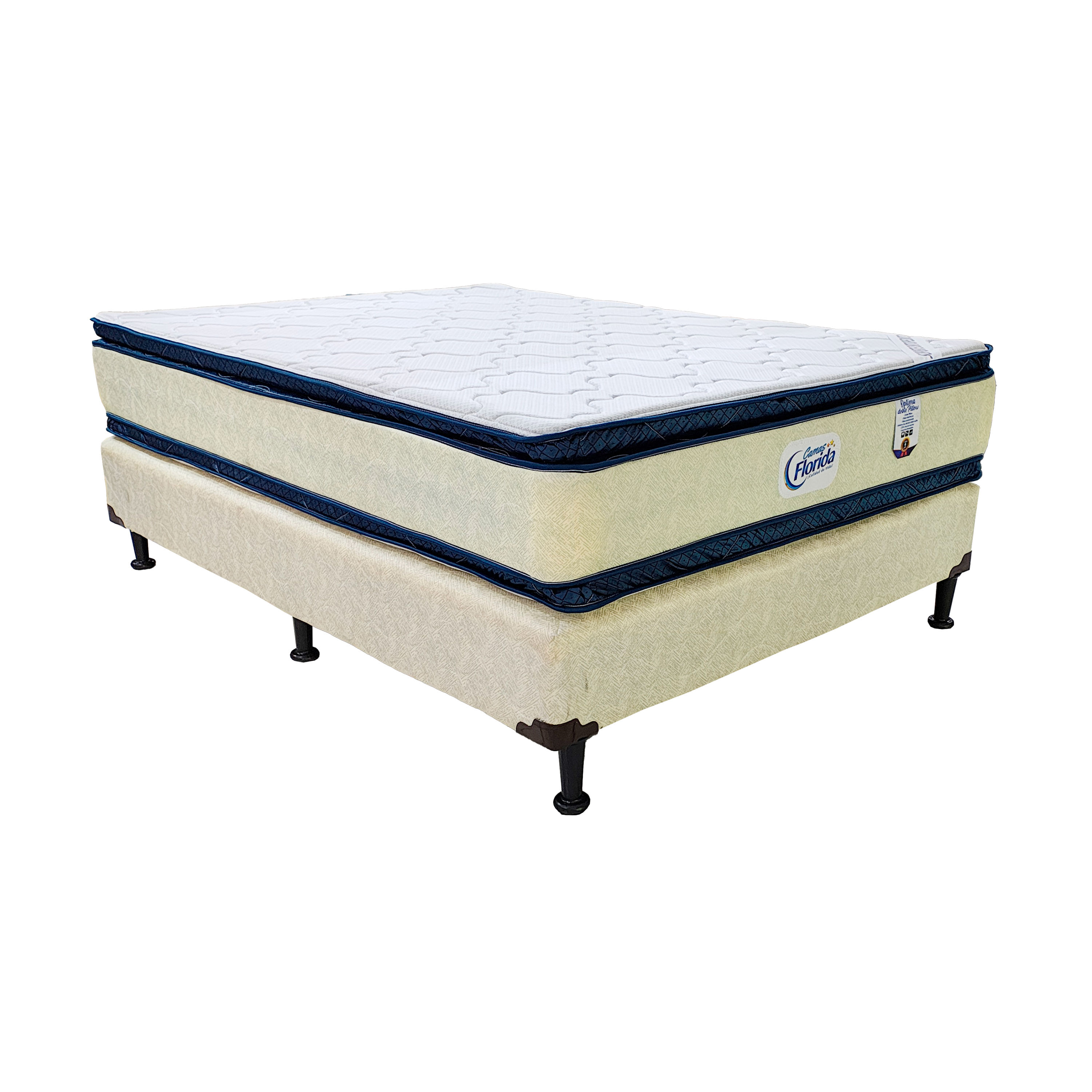 Colchón + base Cama Florida king doble pillow