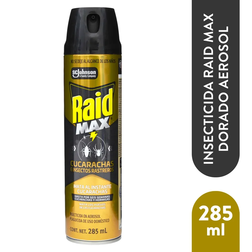 Insecticida Raid Max Dorado Aerosol - 285 ml