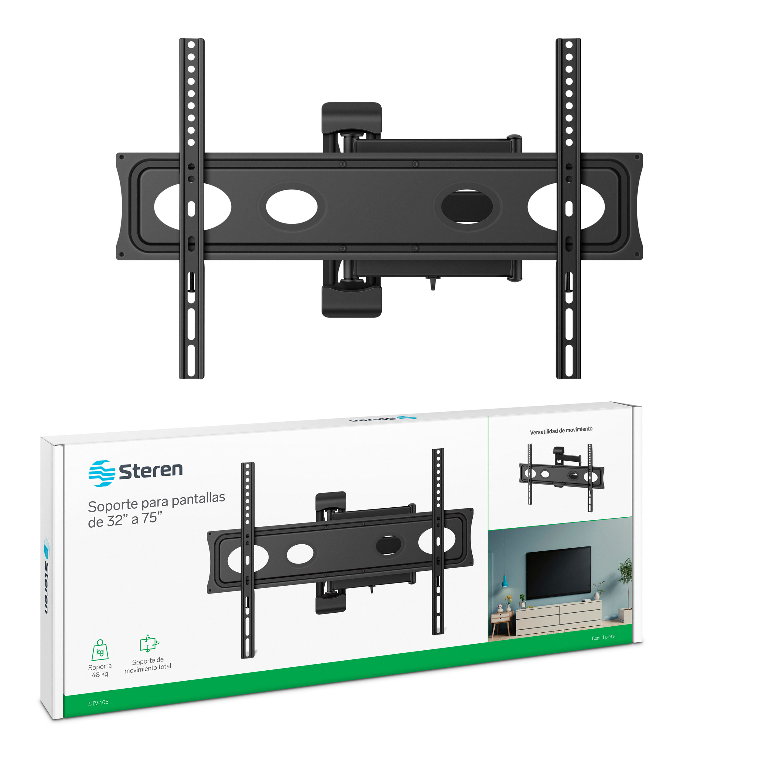 Soporte para pantallas Steren de 32" a 70" con brazo articulado STV-105