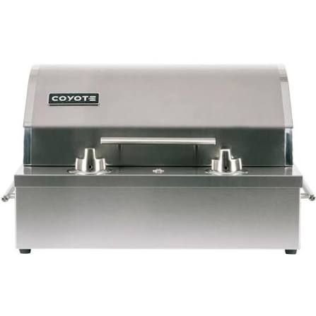 Parrilla Coyote eléctrica empotrada de 18" con aromatizante cerámico de acero inoxidable