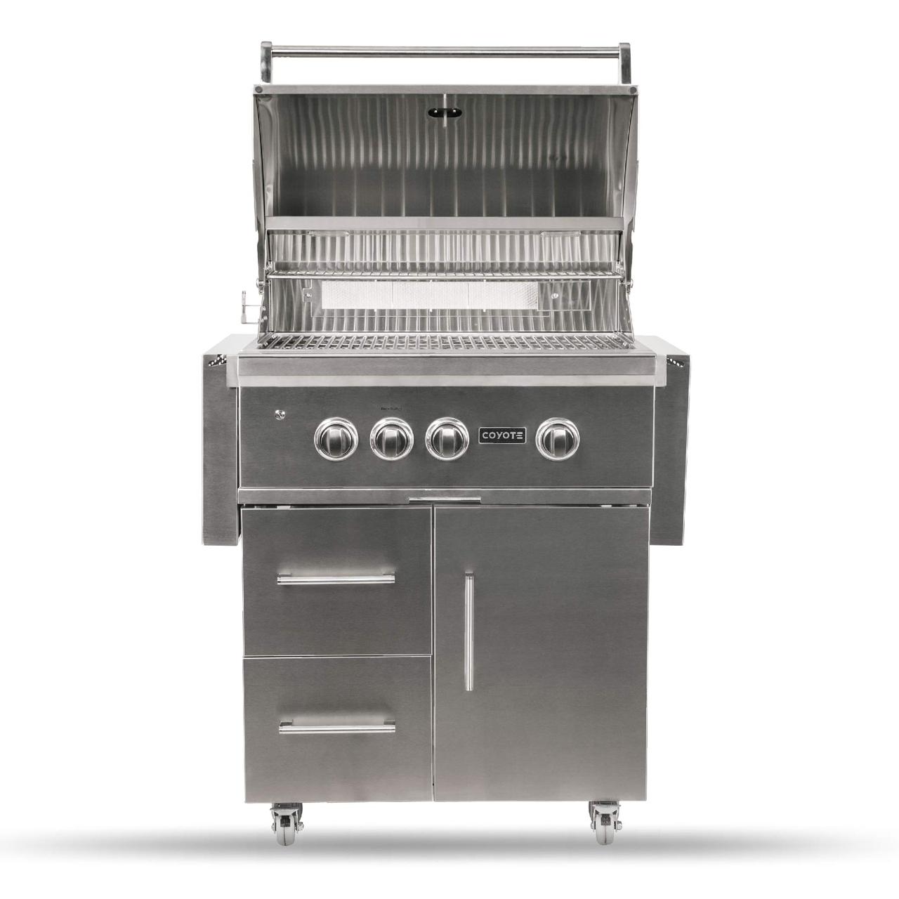 Parrilla Coyote independiente de 30" con 2 quemadores infinity burners, quemador infrarroj…