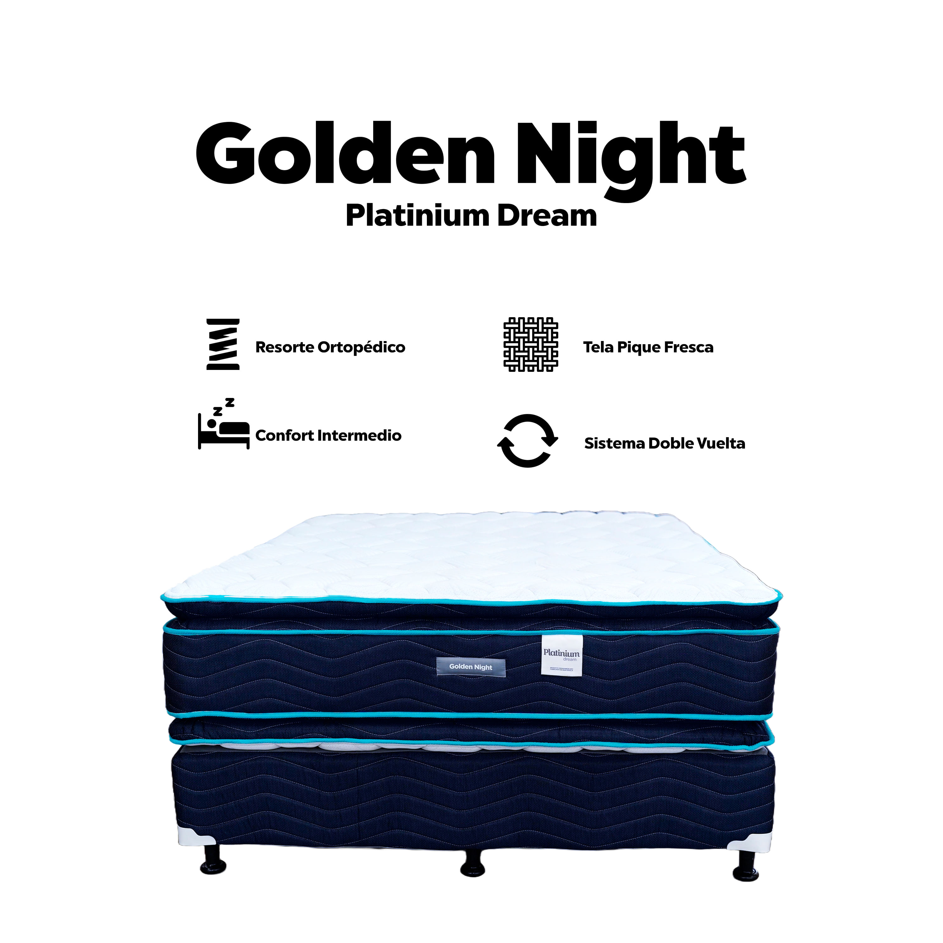Cama Golden Night modelo Platinium Dream matrimonial