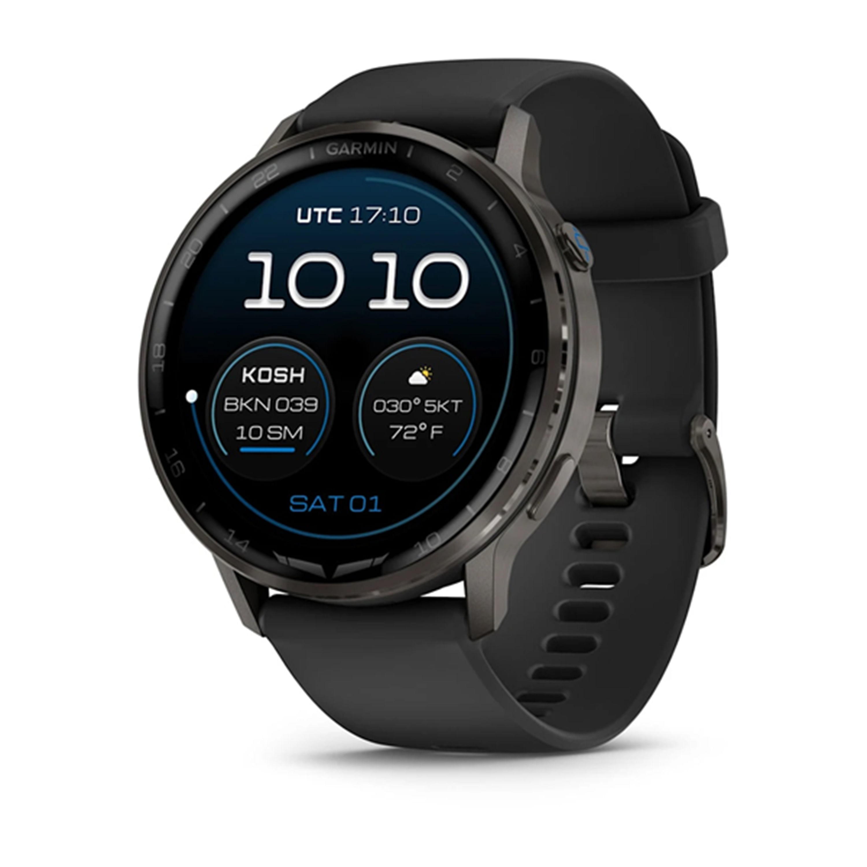 Reloj Garmin D2 Air X15 Negro slate con banda de silicón negra