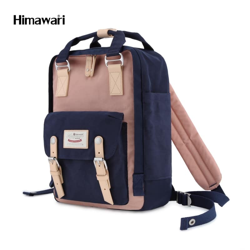 Mochila Himawari para notebook modelo 188L azul y rosado