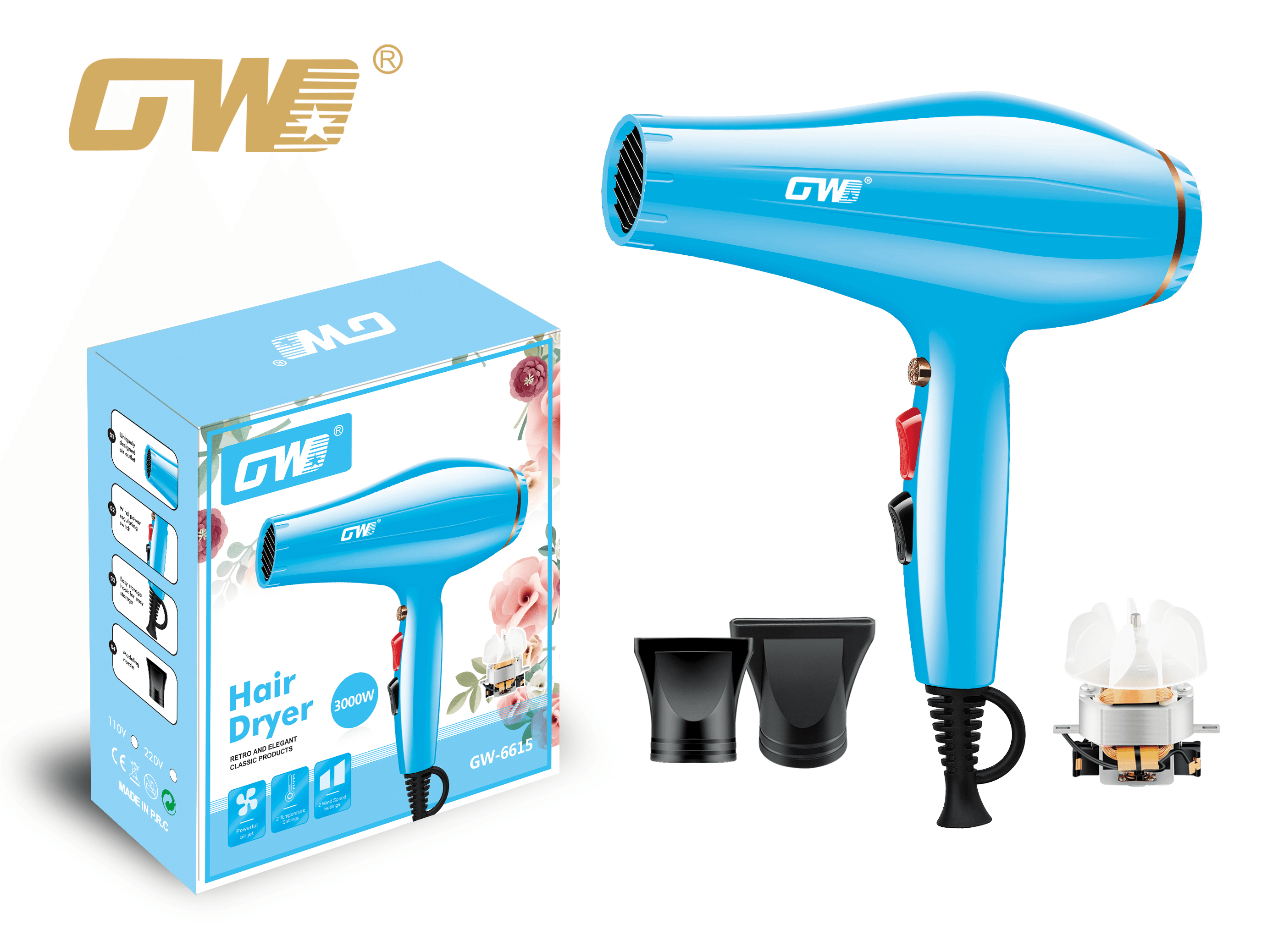 Secadora de pelo GW modelo GW-6615