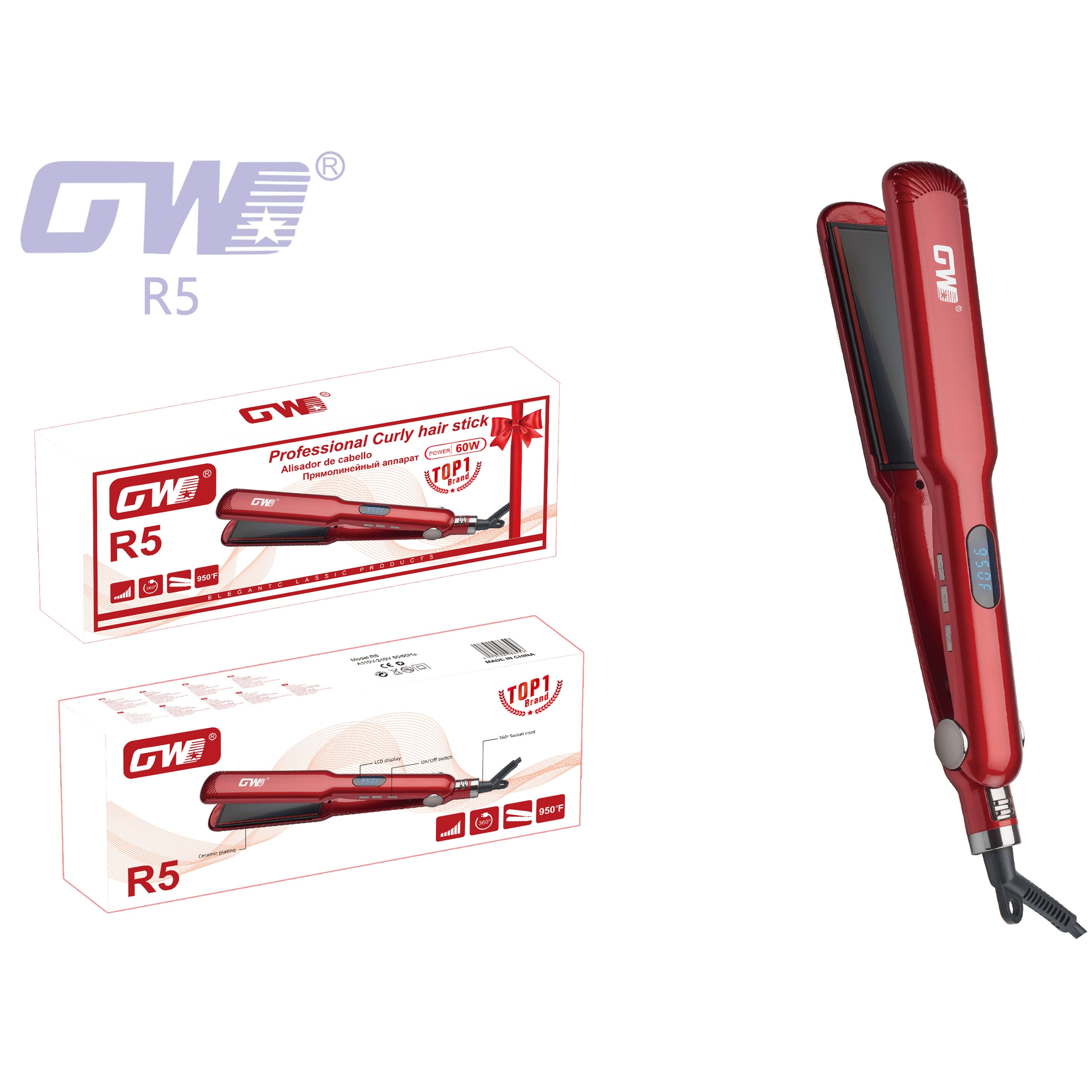 Alisador de cabello plancha de pelo GW modelo GW-R5