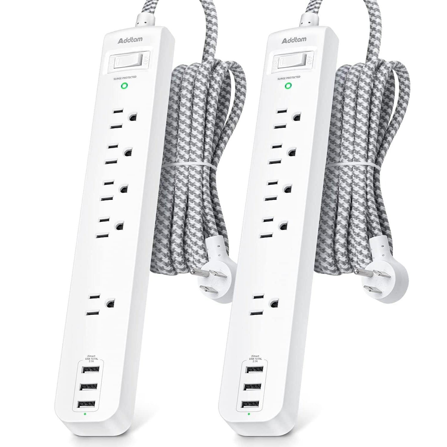 Regleta doble Addtam 5 conexiones modelo AD9110W