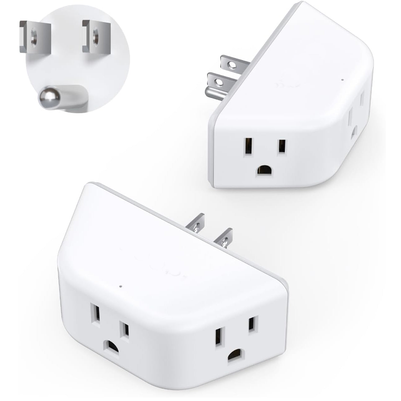 Extensor de toma de corriente múltiples adaptador de toma de pared en ángulo de 3 vías mod…