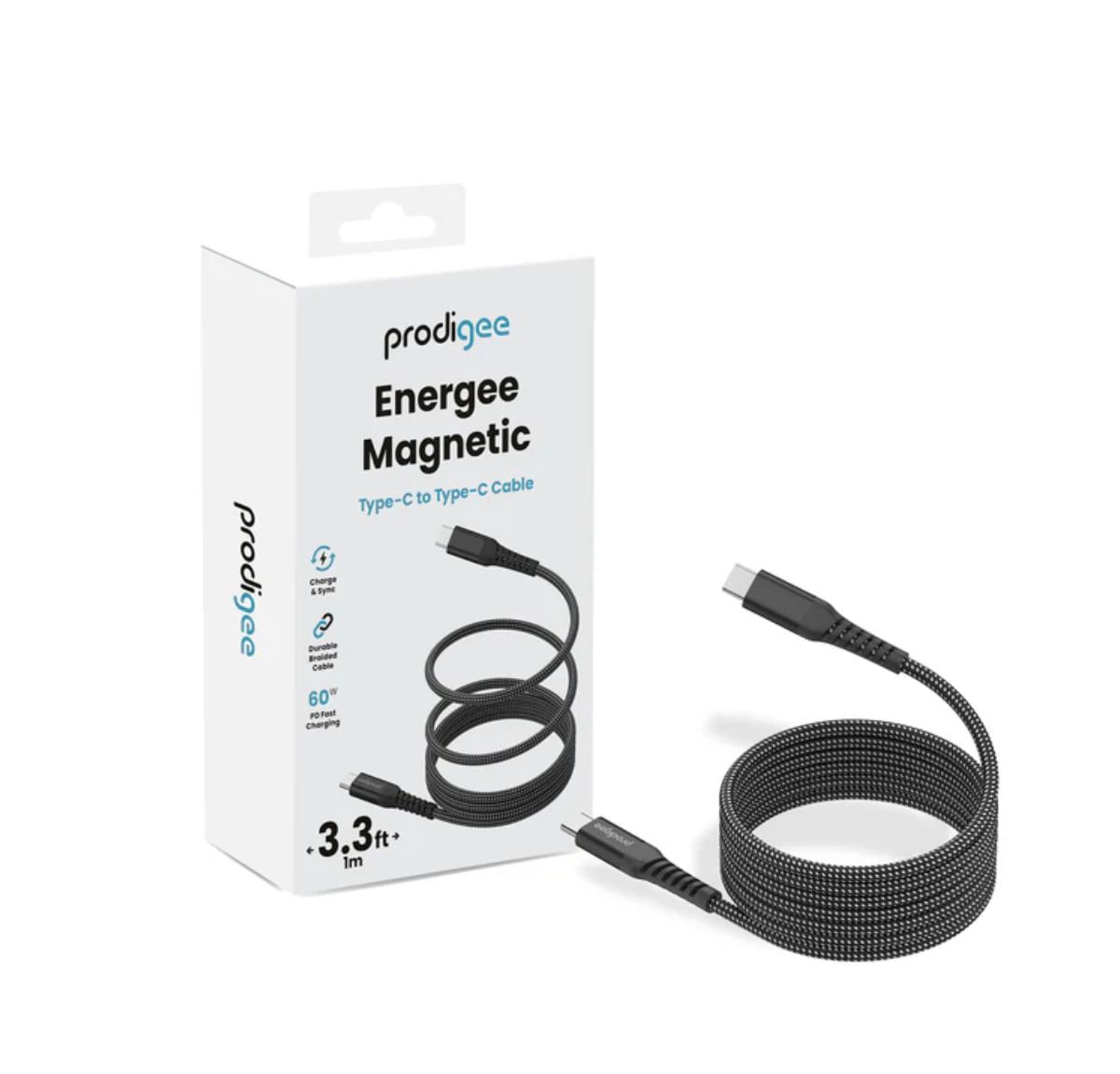 Cable Prodigee Energee Magnetic tipo C a tipo C 1m negro