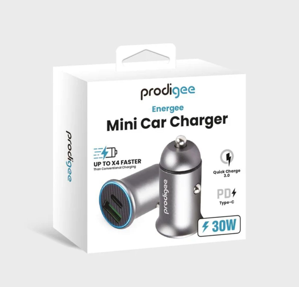Cubo de Carga Prodigee para Carro 30W gris