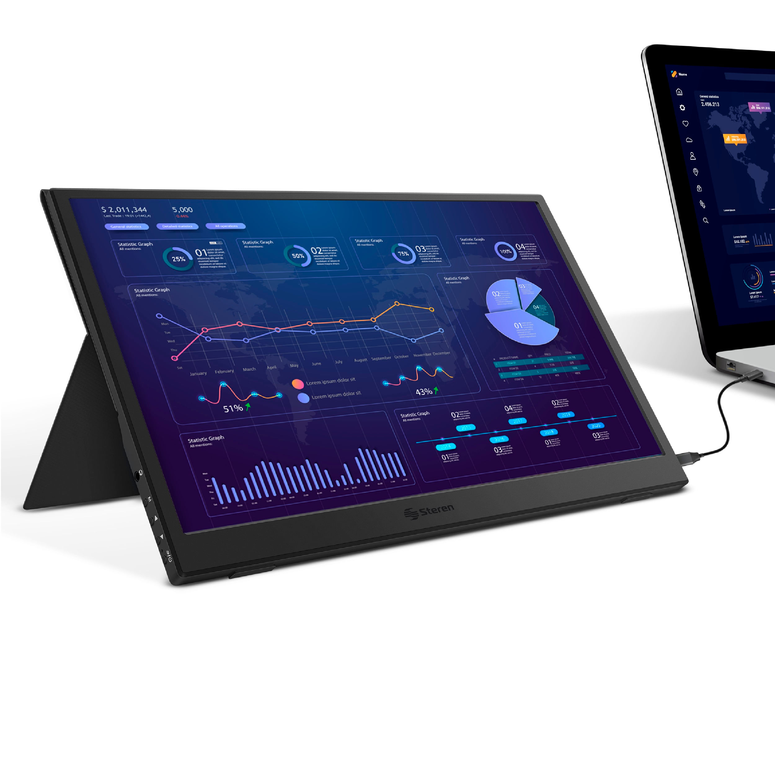Monitor portátil Steren HDR de 15.6" para portátil DIS-116